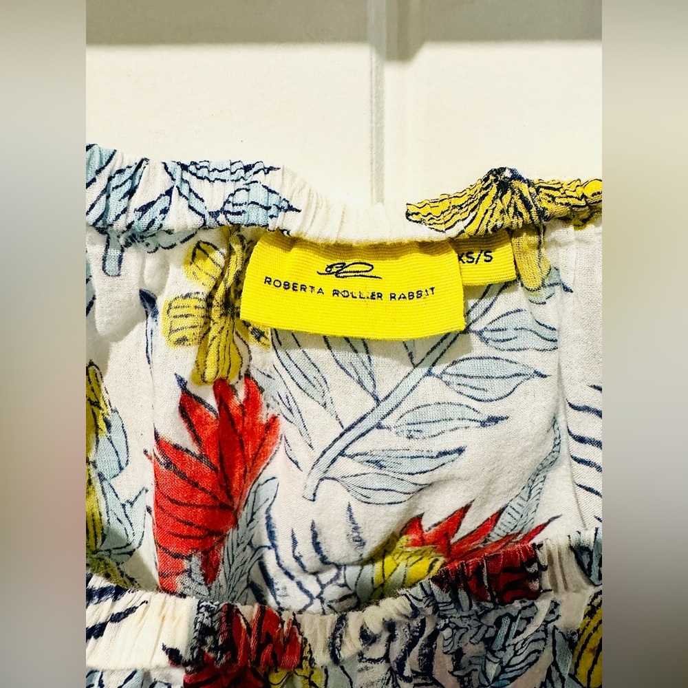 Roberta Roller Rabbit 100% Cotton Tropical Floral Nightgown/Coverup Women’s Xs - Picture 4 of 10